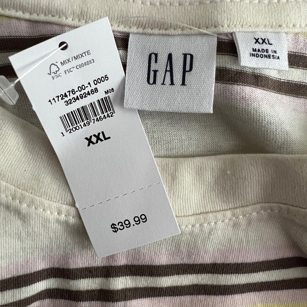 NWT Gap Womens XXL T-Shirt Dress Bundle 3PK Black Striped Short Sleeve Tank Mini - Picture 7 of 16